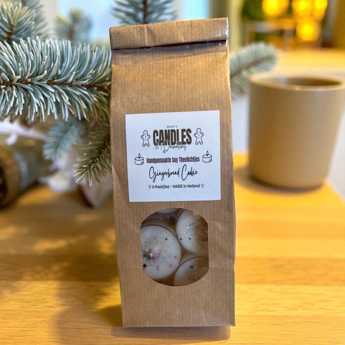 Gingerbread Cookie – Sojawas Theelichtjes 5-Pack