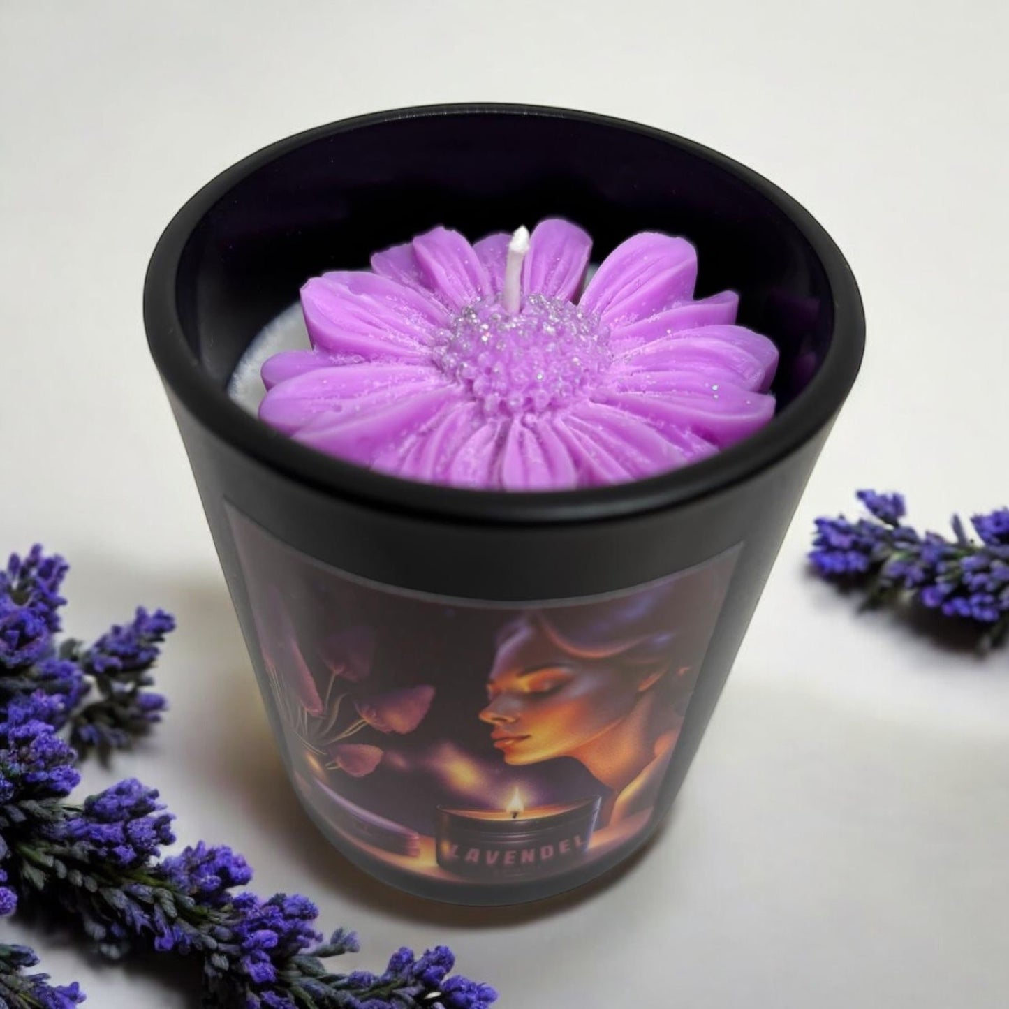 lavendel geurkaars sojawas decoratie luxe