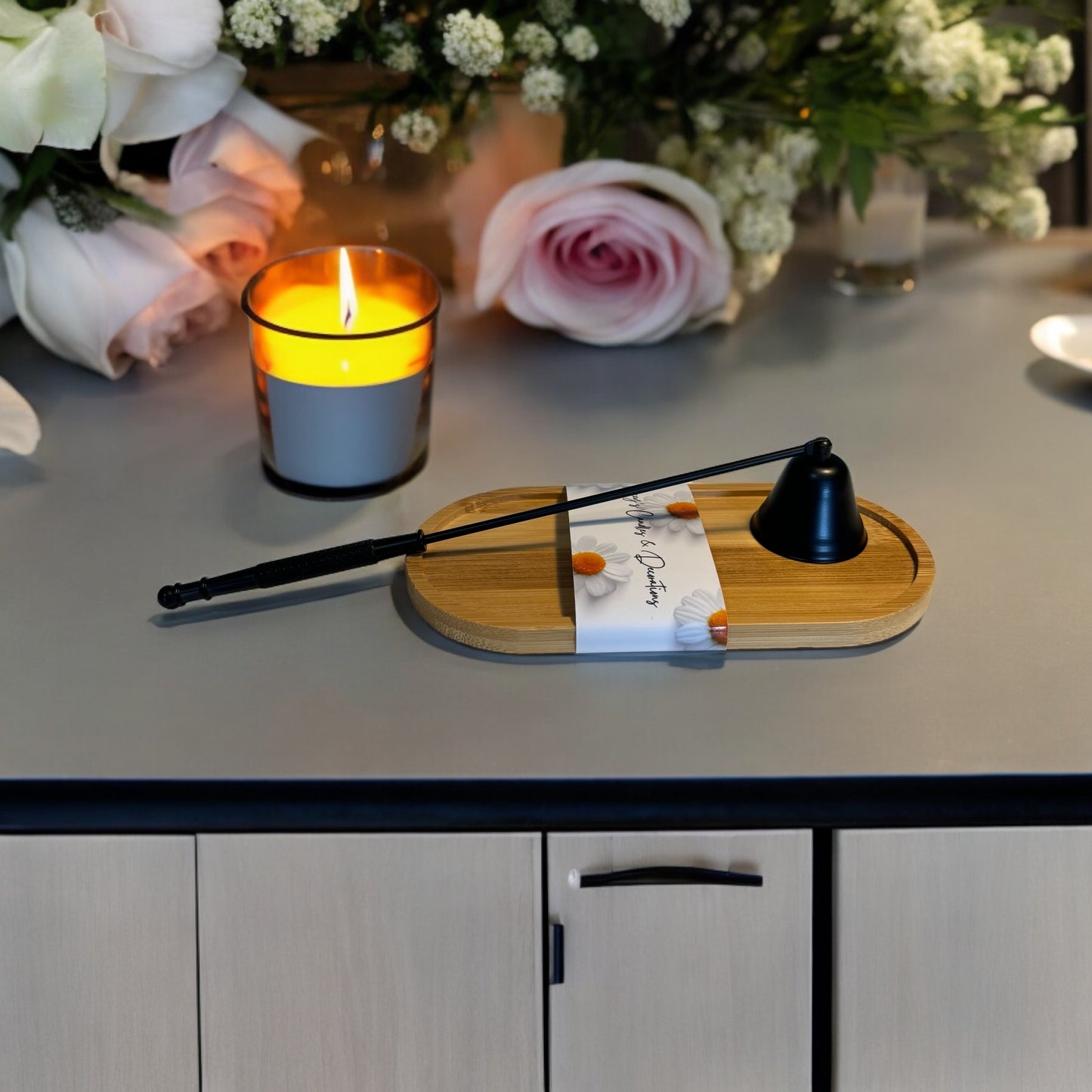 Kaarsendover RVS Zwart