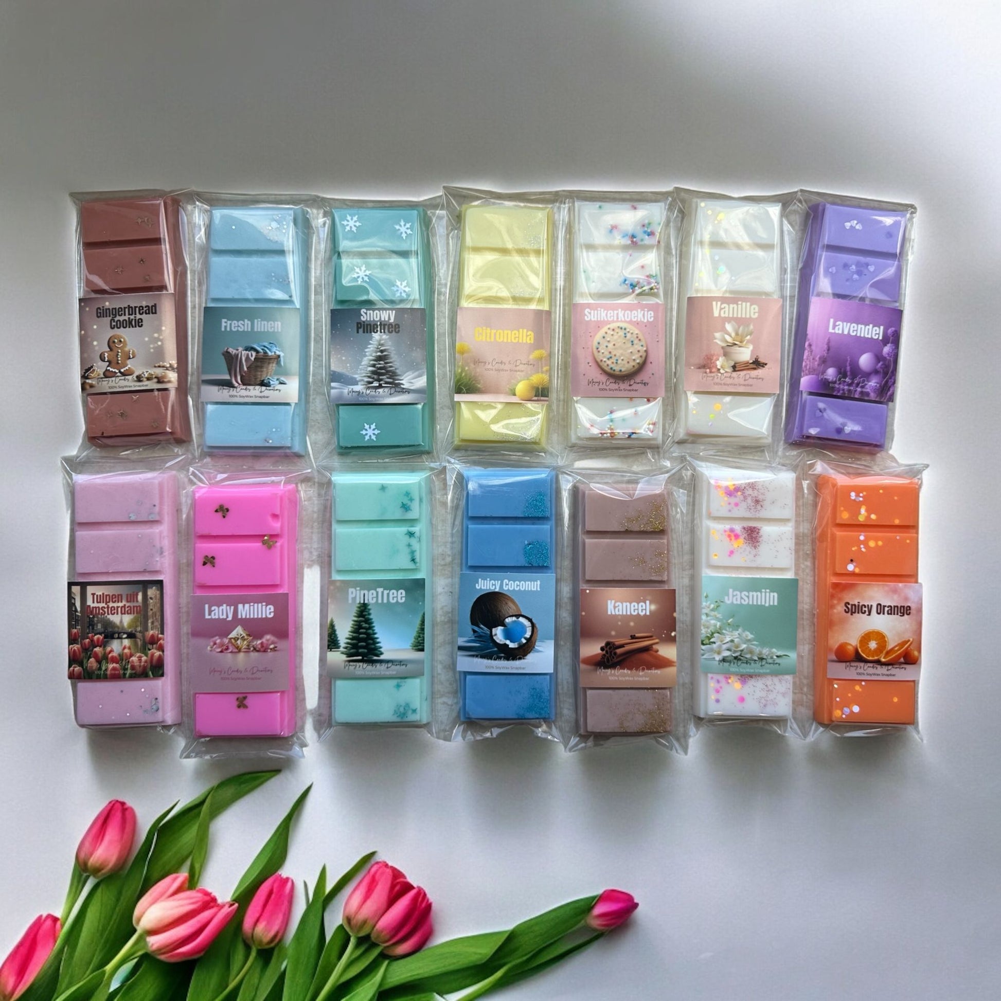 De beste Waxmelts/Snapbars 58g, 14 Verschillende lente, zomer, herfst, wintergeuren, lavendel, jasmijn, citronella, kokosnoot, gingerbread cookie, suiker koekje. Handgemaakt