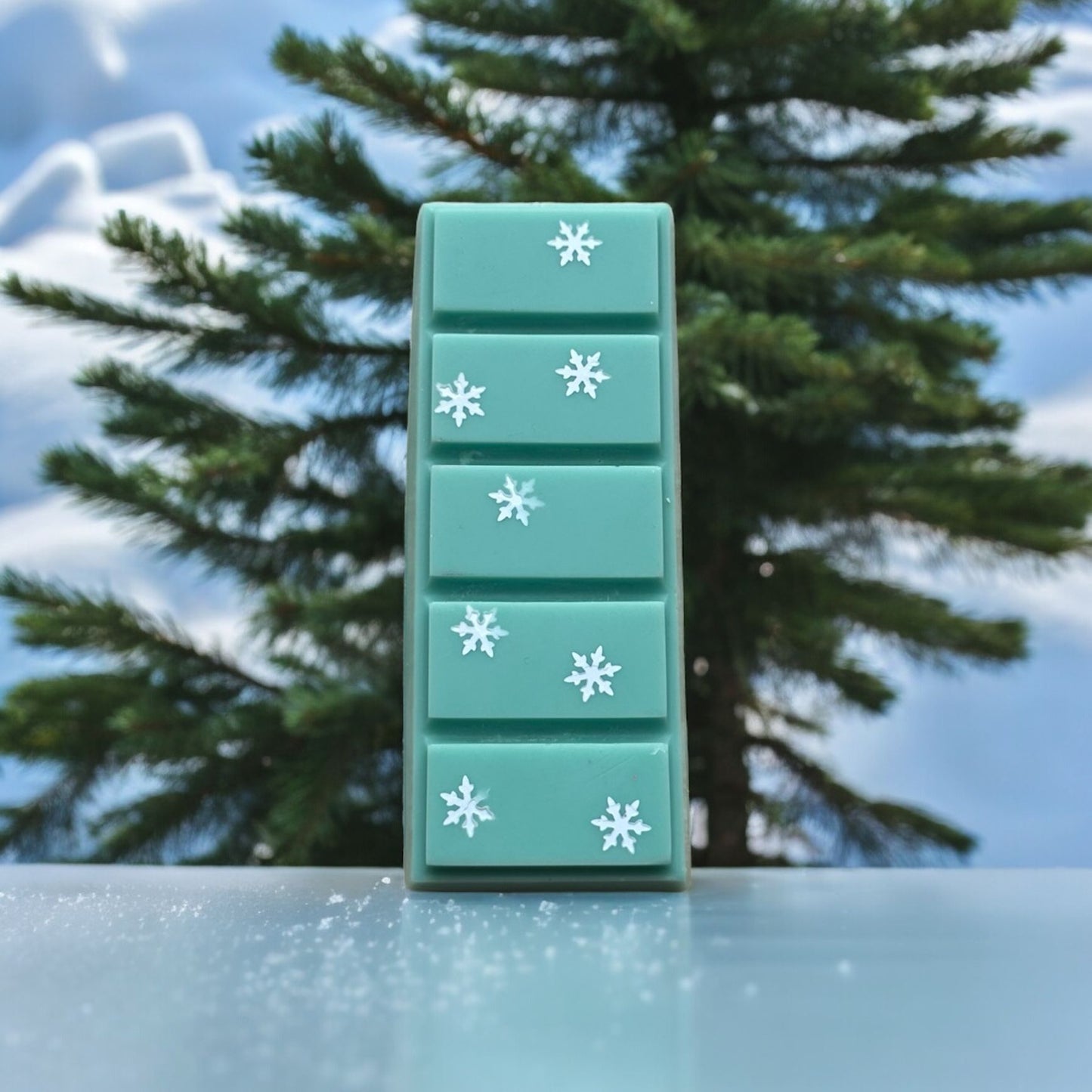 Snowy pinetree waxmelts of Snapbar, heerlijke kerst geur voor in je waxbrander, smelter handgemaakt van hoogwaardige sojawas
