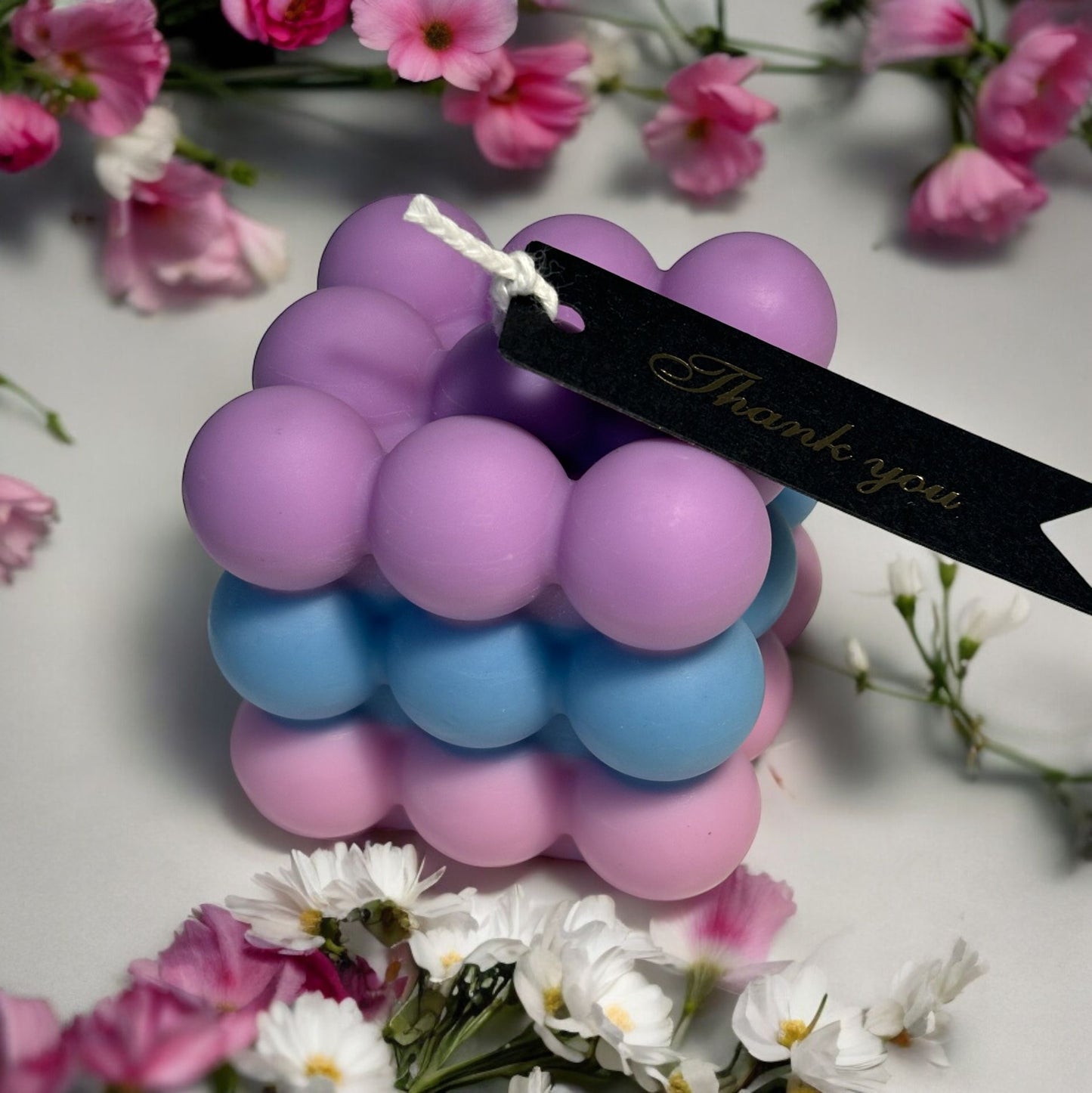 Kubus Kaars Bubbels 6x6cm 150g