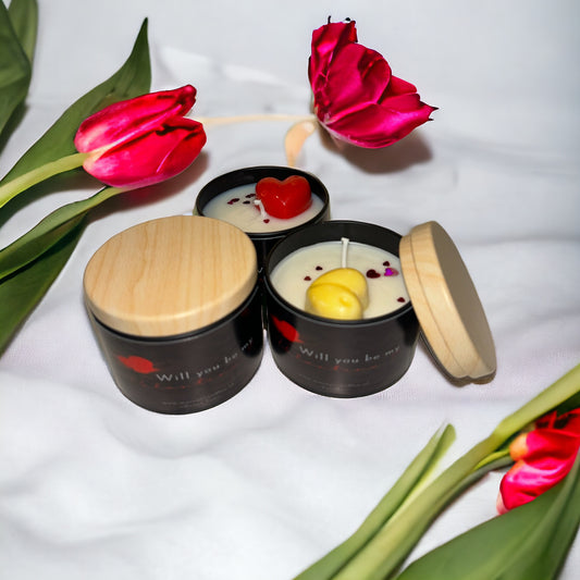 Will You Be My Valentine kaarsje 120 ml (Green Tea, Vanille of Jadour)