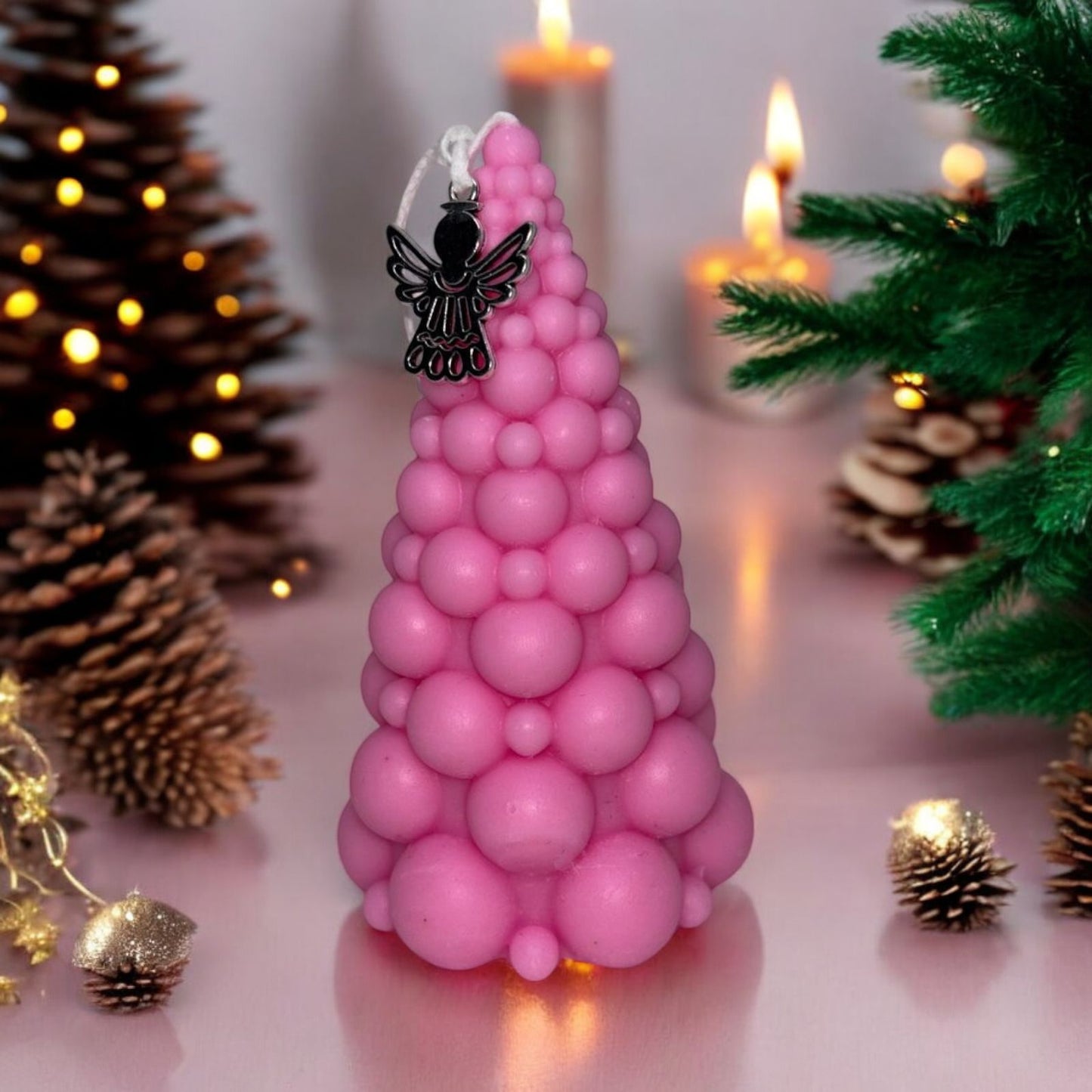 Kerst Kaarsjes (Peperkoekje, sneeuwpop, bubble kerstboom)