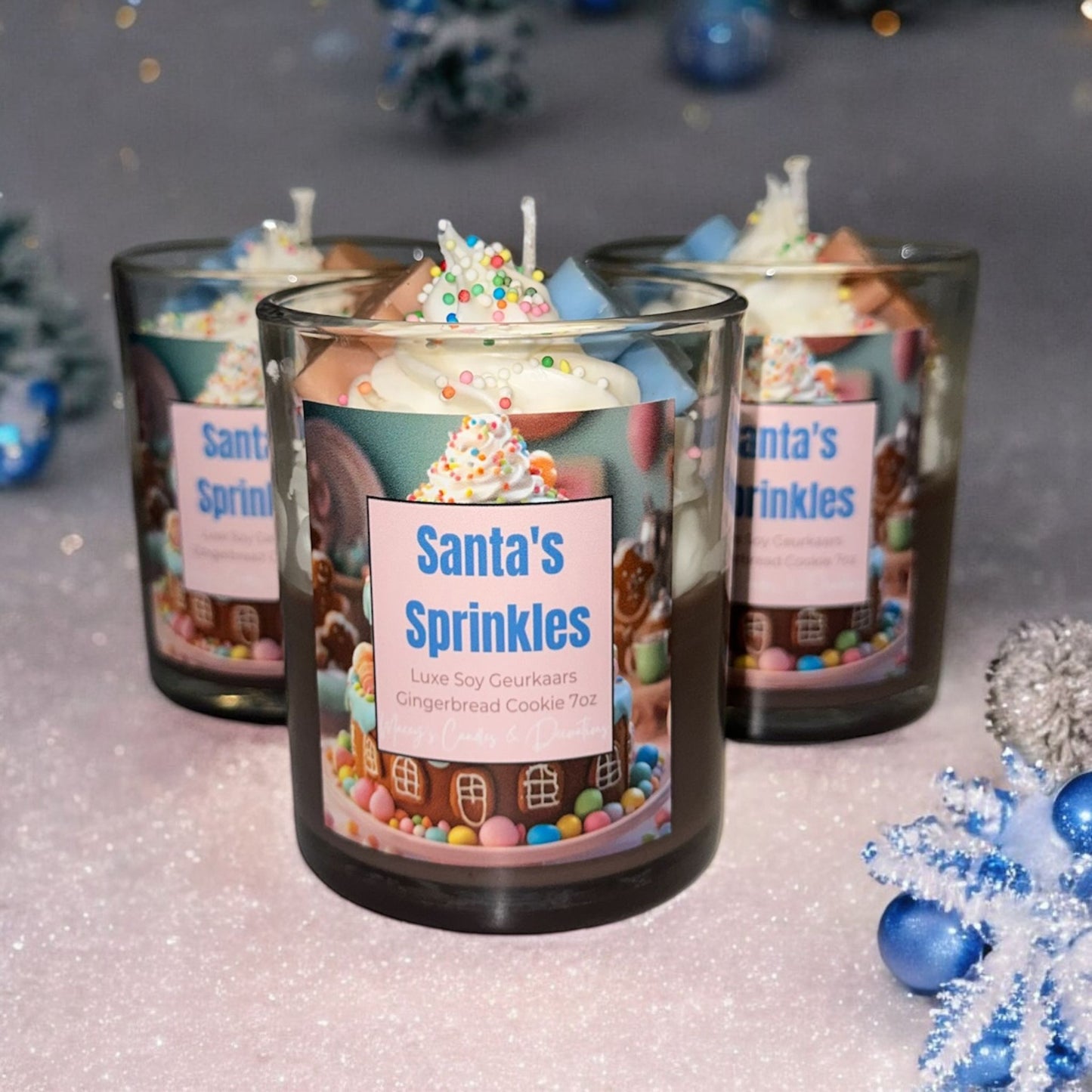 Luxe geurkaars Santa’s Sprinkles 7oz (Gingerbread cookie)
