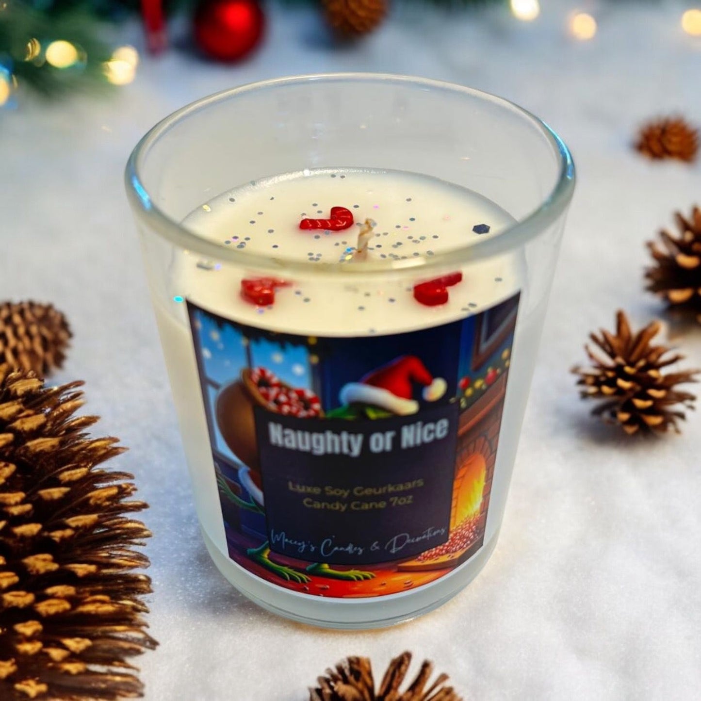 Naughty or Nice Geurkaars in glazen pot (7oz)