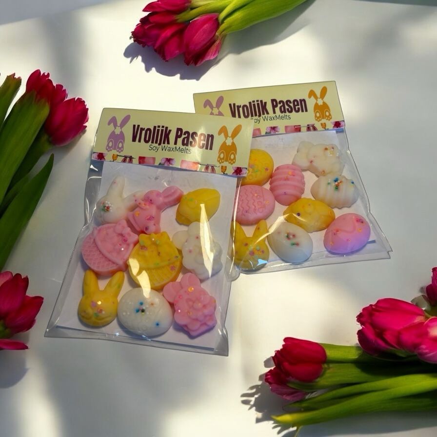 Vrolijke Paas Waxmelts (suikerkoekje, aardbei, banaan)