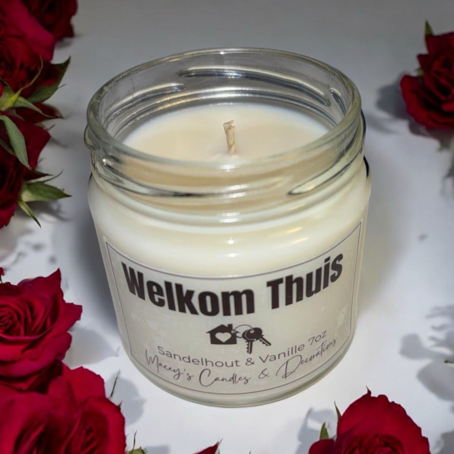 Welkom Thuis Geurkaars Sandelhout & Vanille (7oz)