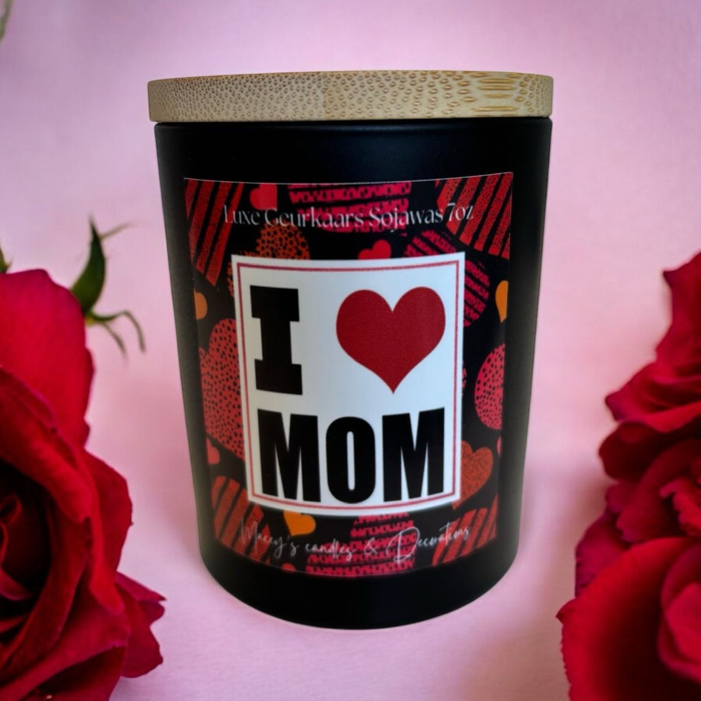 Moederdag I ❤️ MOM Luxe Geurkaars (7oz) 3 verschillende geuren