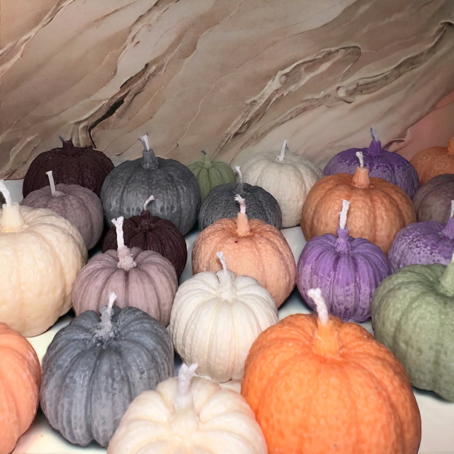 4 pack mini pompoen kaarsjes mixed scents
