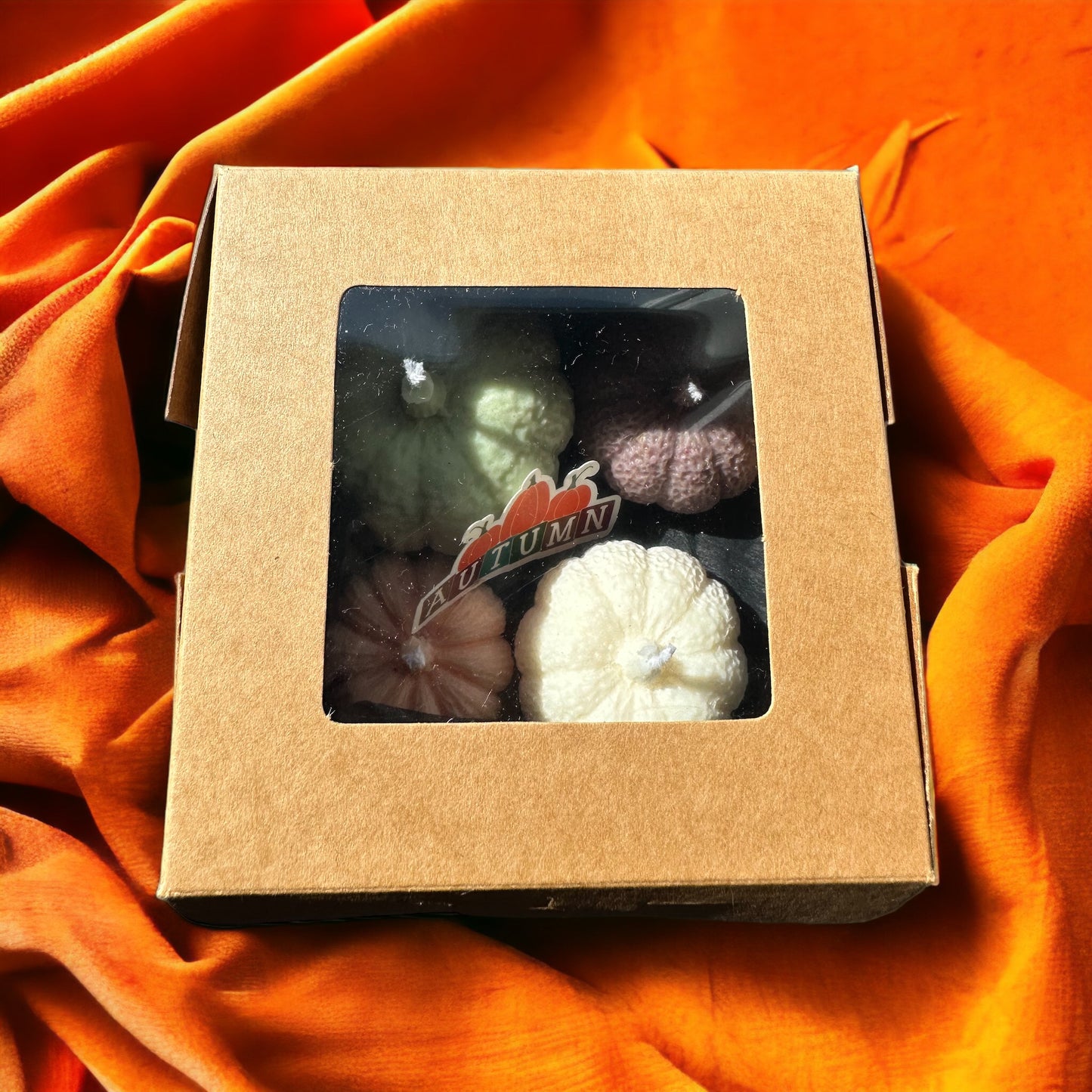 4 pack mini pompoen kaarsjes mixed scents