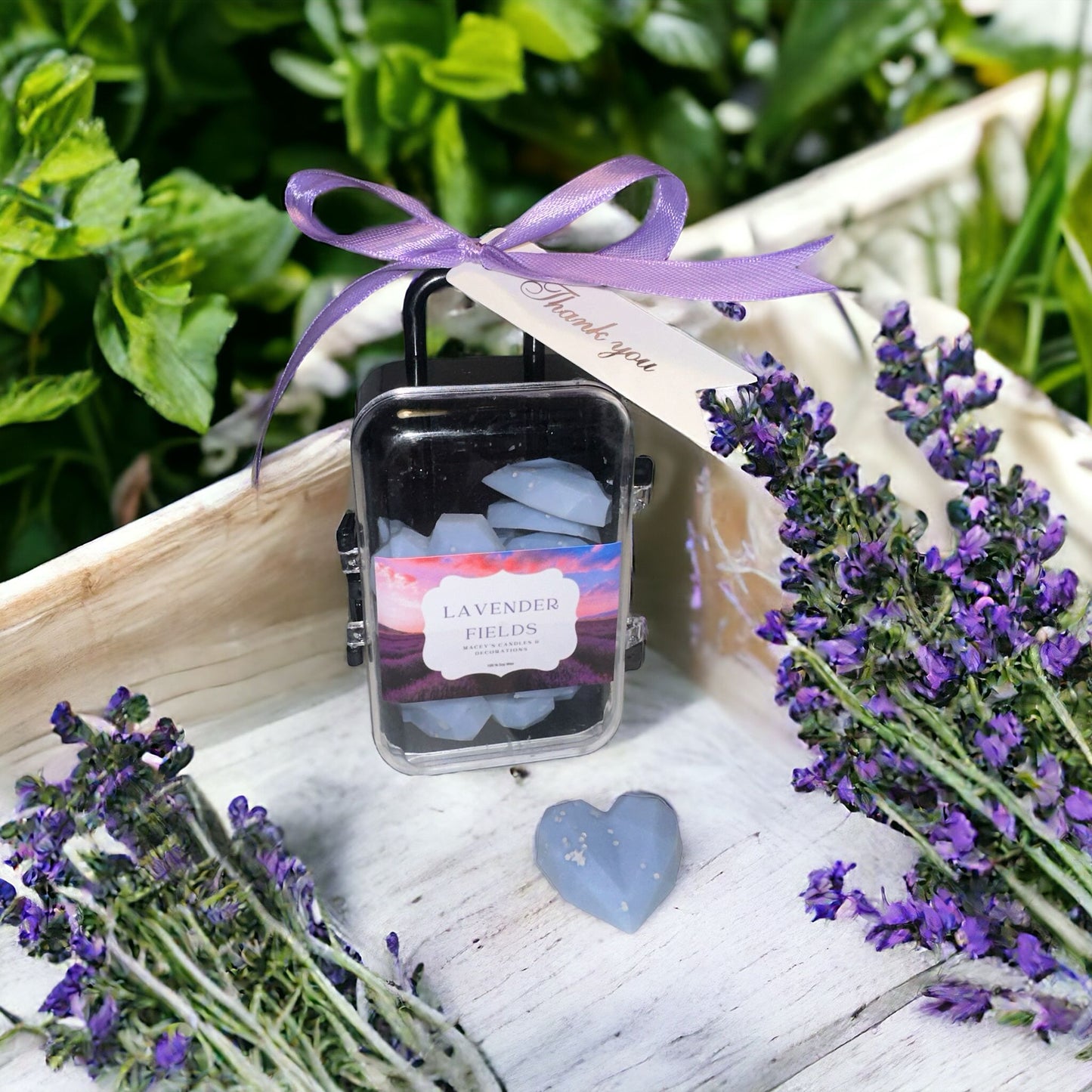 Mini Koffertje met Lavendel Hartjes Wax Melts