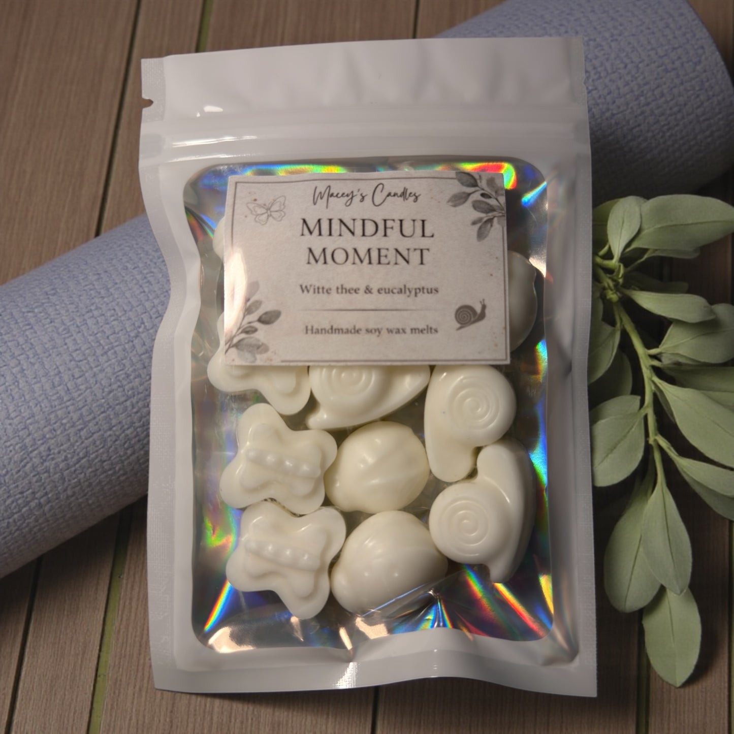 Mindful Moment Soja Melts
Witte Thee & Eucalyptus