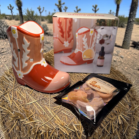 Cowgirl Heat Set
Waxbrander Laars met Amber & Fireside Waxmelts