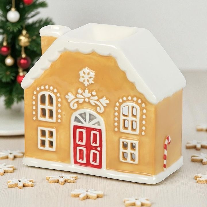 Keramische Gingerbread House Waxburner – Limited Edition Kerstdecoratie