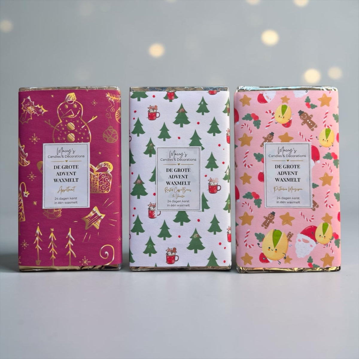 De Grote Advent Waxmelt van Macey’s Candles & Decorations met 24 genummerde vakjes