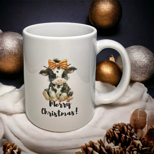 Merry Christmas Cow Mug