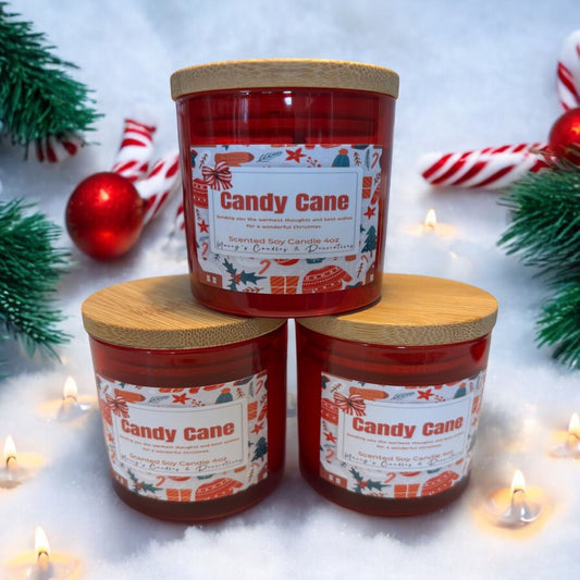 Candy Cane Geurkaars 4oz