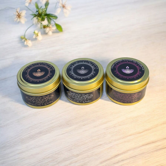 Klassieke Geurkaarsjes 3-pack (lavendel, vanille & roos) 4oz