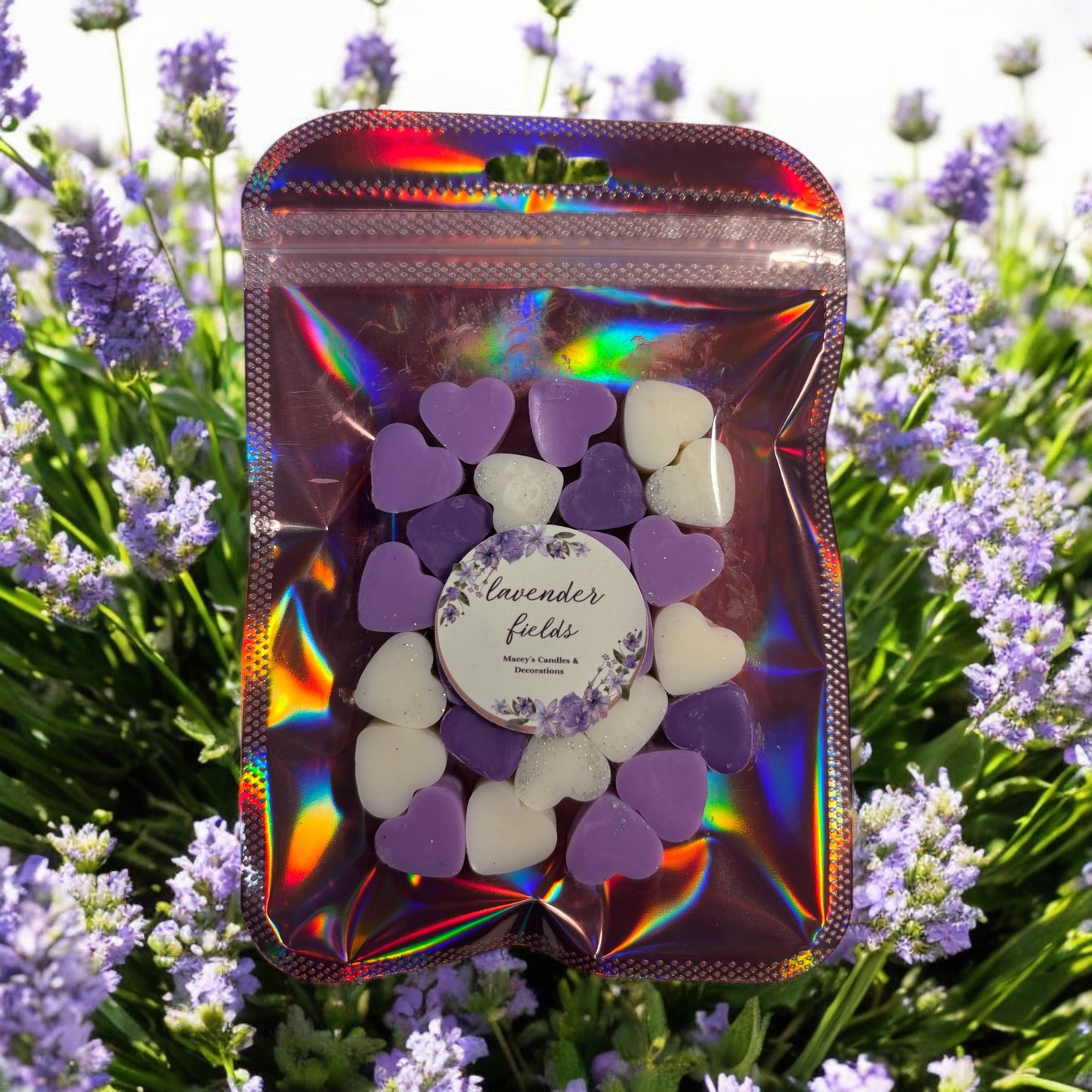 Lavender Fields hearts , Waxmelts 25 st.