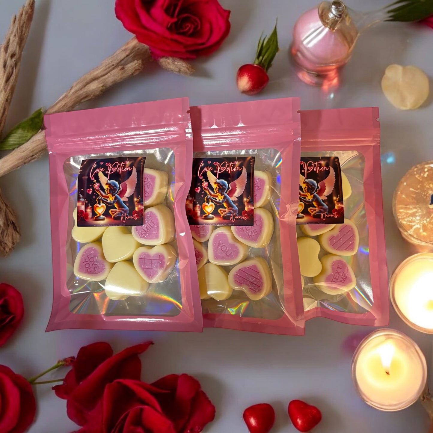 Love Potion Waxmelts 9st. (Roos & Vanille)