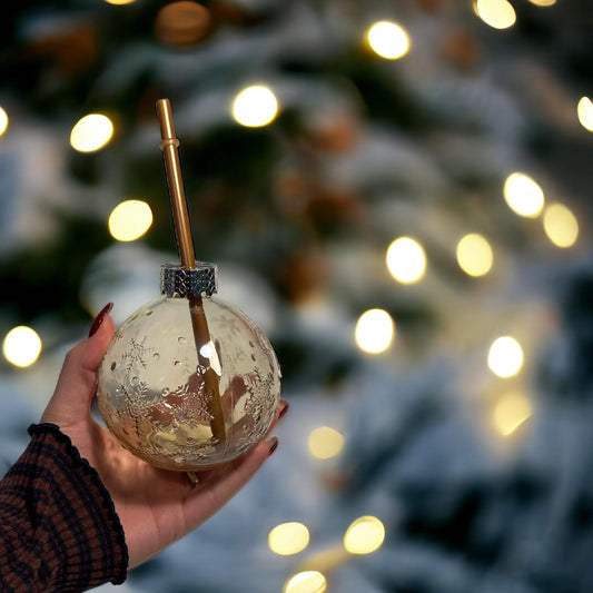 Glazen Kerstbal Drinkbeker (300ml)
