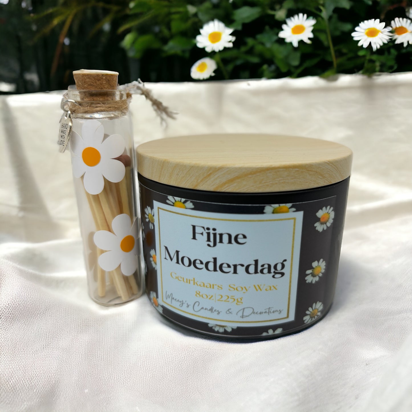 Fijne Moederdag Geschenk Geurkaars & Lucifers