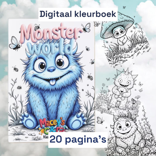 Monster world (digitaal kleurboek A4-Formaat)