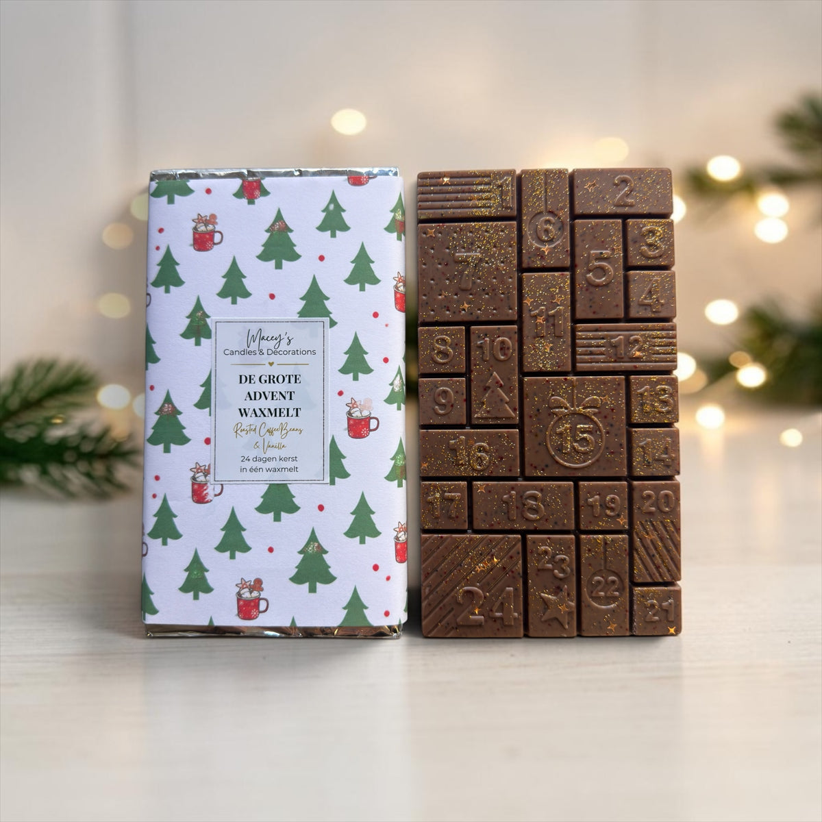 Grote Advent Waxmelt Roasted Coffeebeans & Vanilla van 165 gram sojawas